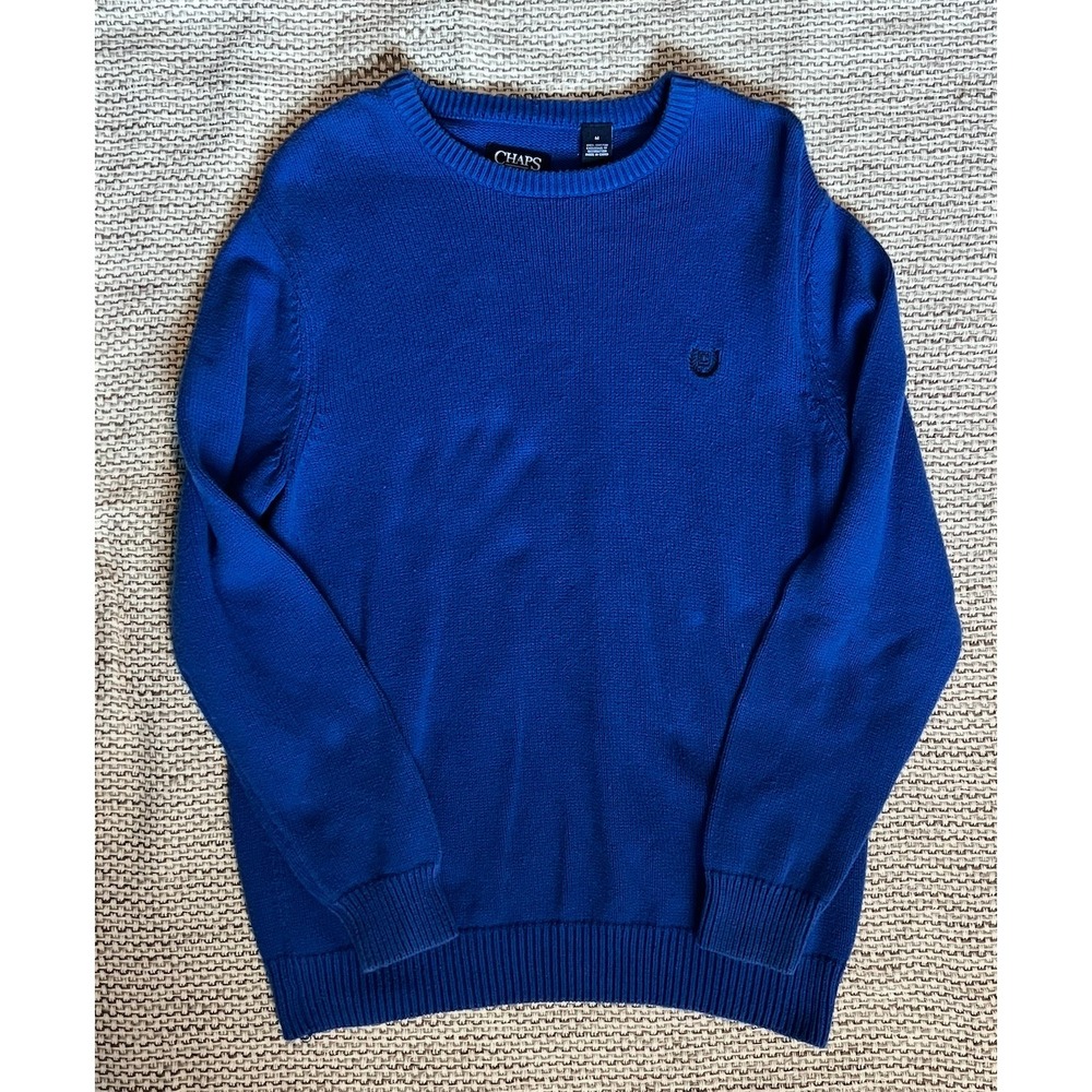 Y2K Womens Royal Blue Cable Knit Sweater M Preppy‎ Academia Fall Winter Cozy